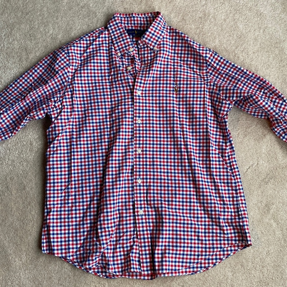 Polo Ralph Lauren Mens Classic-Fit Plaid Oxford Shirt